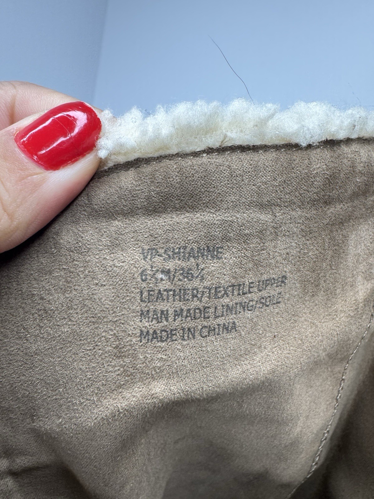 VINCE CAMUTO Shianne OTK Suede Vegan Fur Size 6.5M Taupe Women Boots