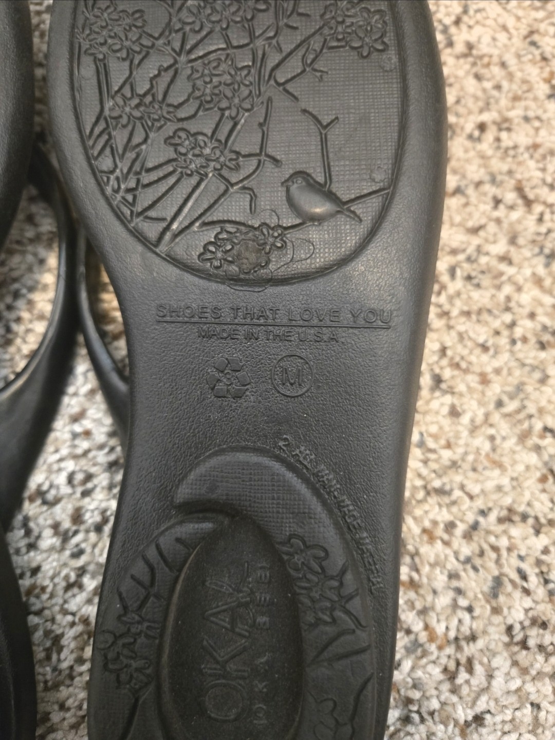 Oka-B Millie Ergonomic Women’s Black Flip Flop Sandals Med 8.5-9.5