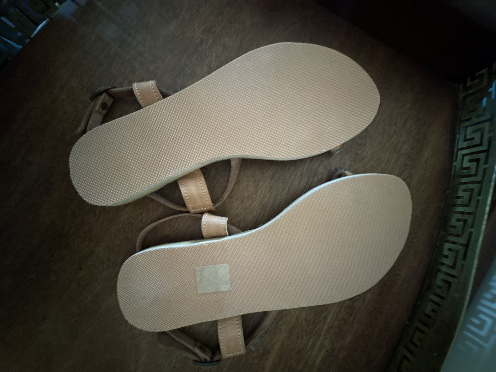 Laidback London Handmade Leather Beaded Flat Sandals