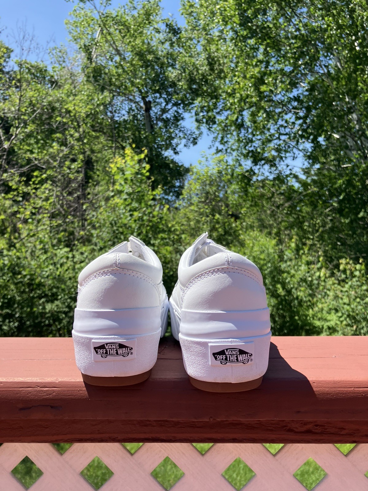 Vans Old Skool Stacked White Leather Platform Sneakers Women’s 8.5 / Men’s 7