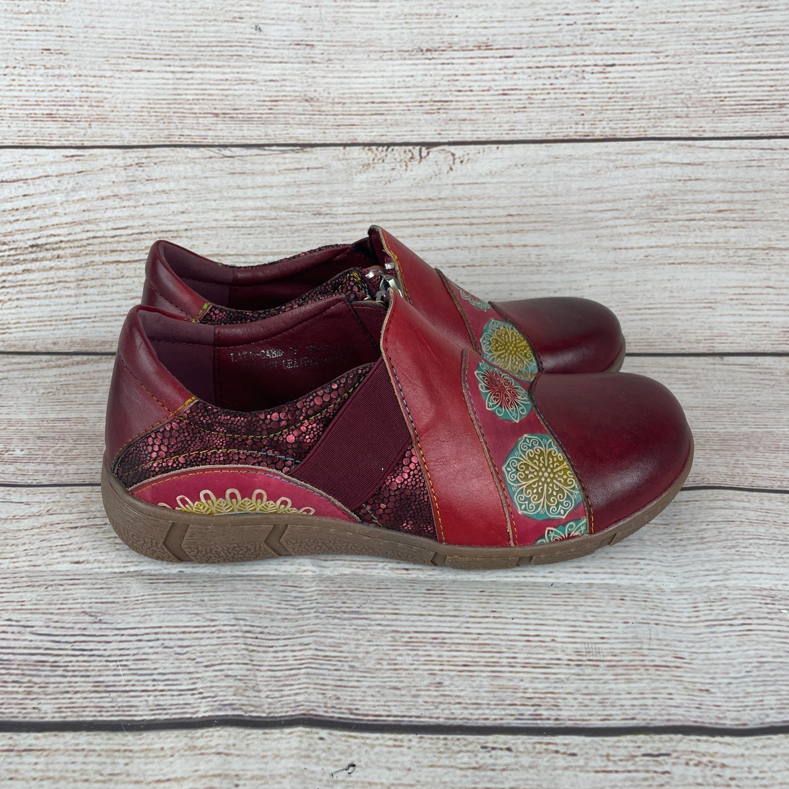 L’Artiste by Spring Step Lata Womens EU 37 US 6.5-7 Slip On Shoes Cabernet Mult