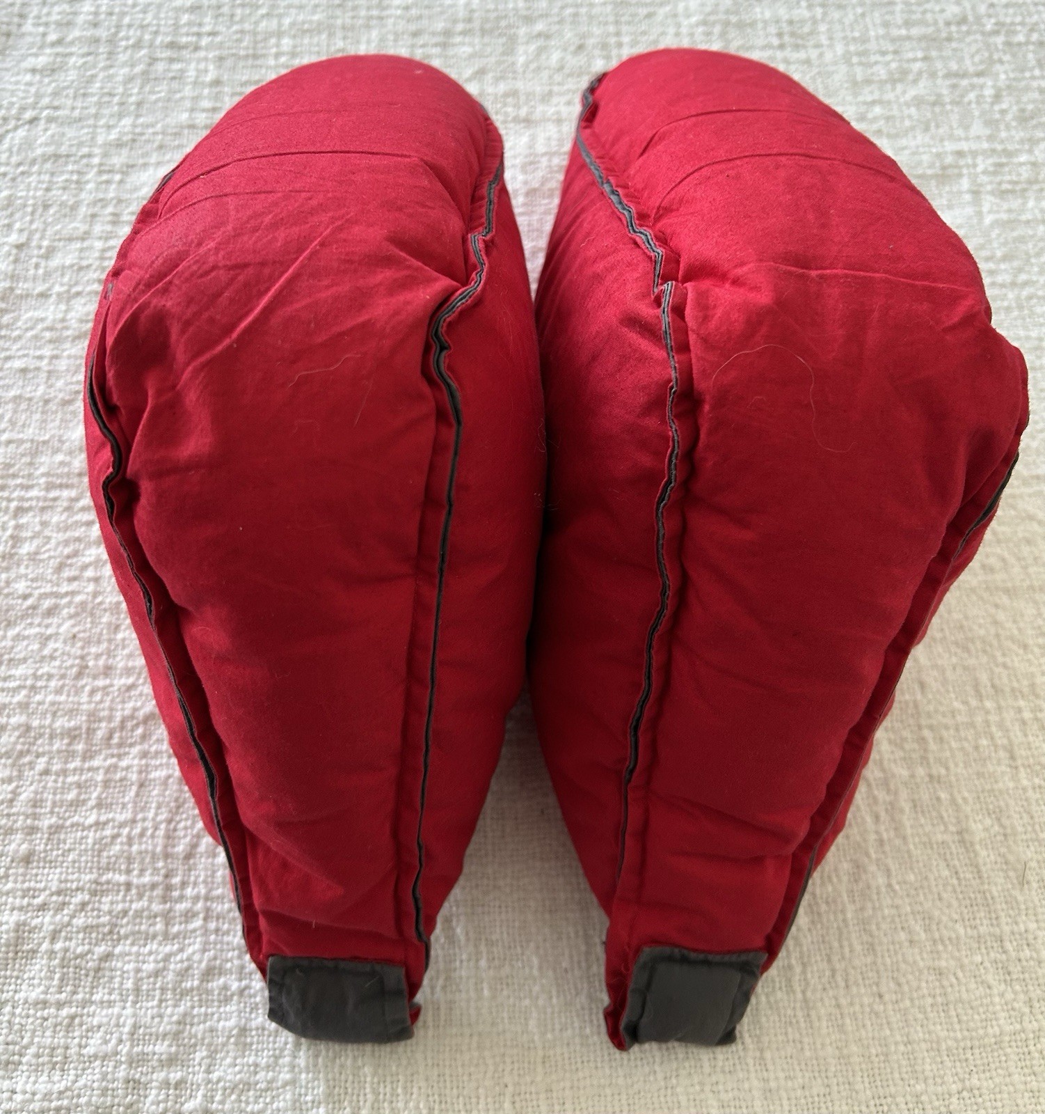 Restoration Hardware Duck Down Feathers Foot Duvet Slippers Red Size M/L