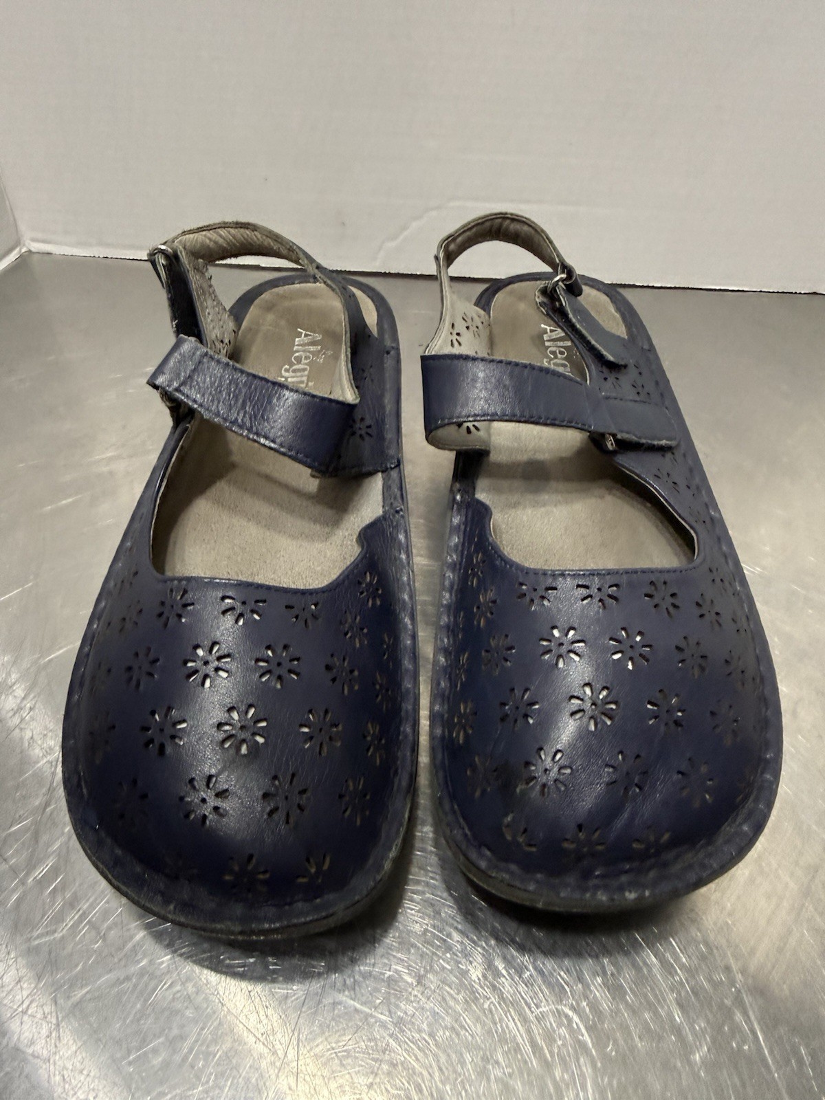 Alegria JEM-322 Blue Leather Mary Jane Comfort Shoes Women’s EU 41 US 10-10.5
