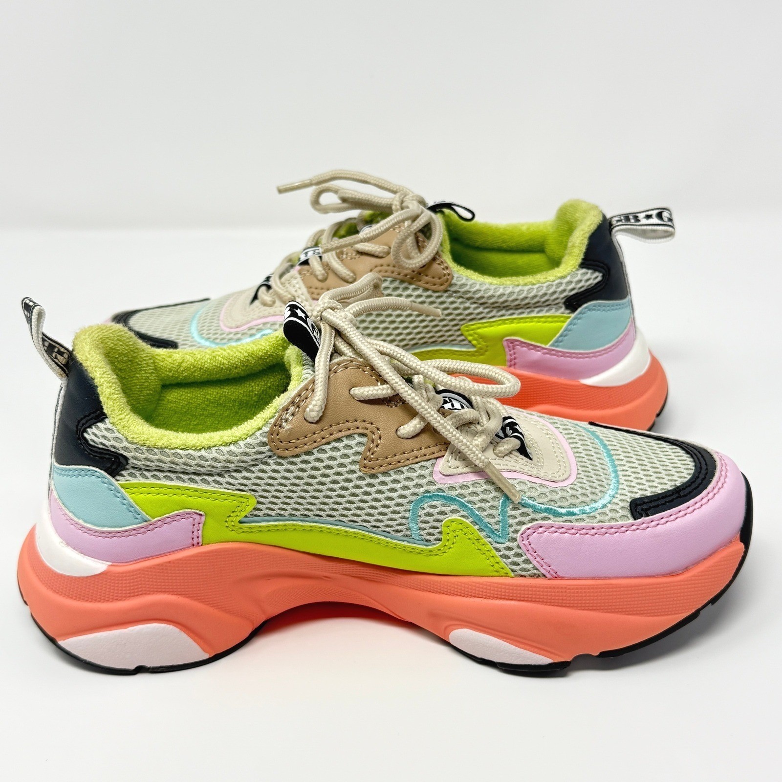 Gianni Bini Chunky Sneakers Womens Size 5.5 Fashion Athletic Pastel Colorblock