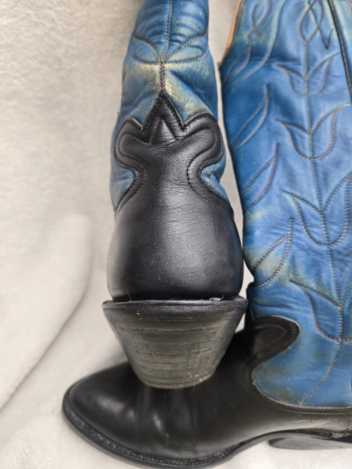 Rare Vintage Bowman’s Wilson Cowboy Boots Yellowstone Blue Black Men 8 N / W 9.5