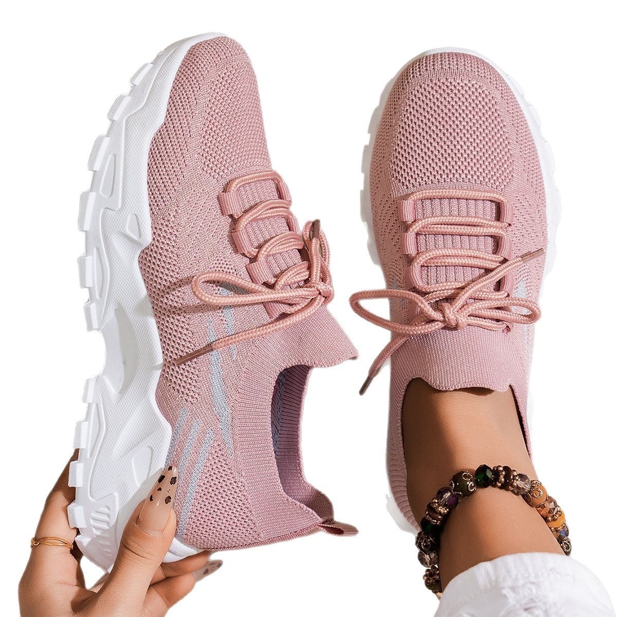 Women’s Lightweight Casual Sneakers Soft Sole Walking Shoes Lace Up Comfort