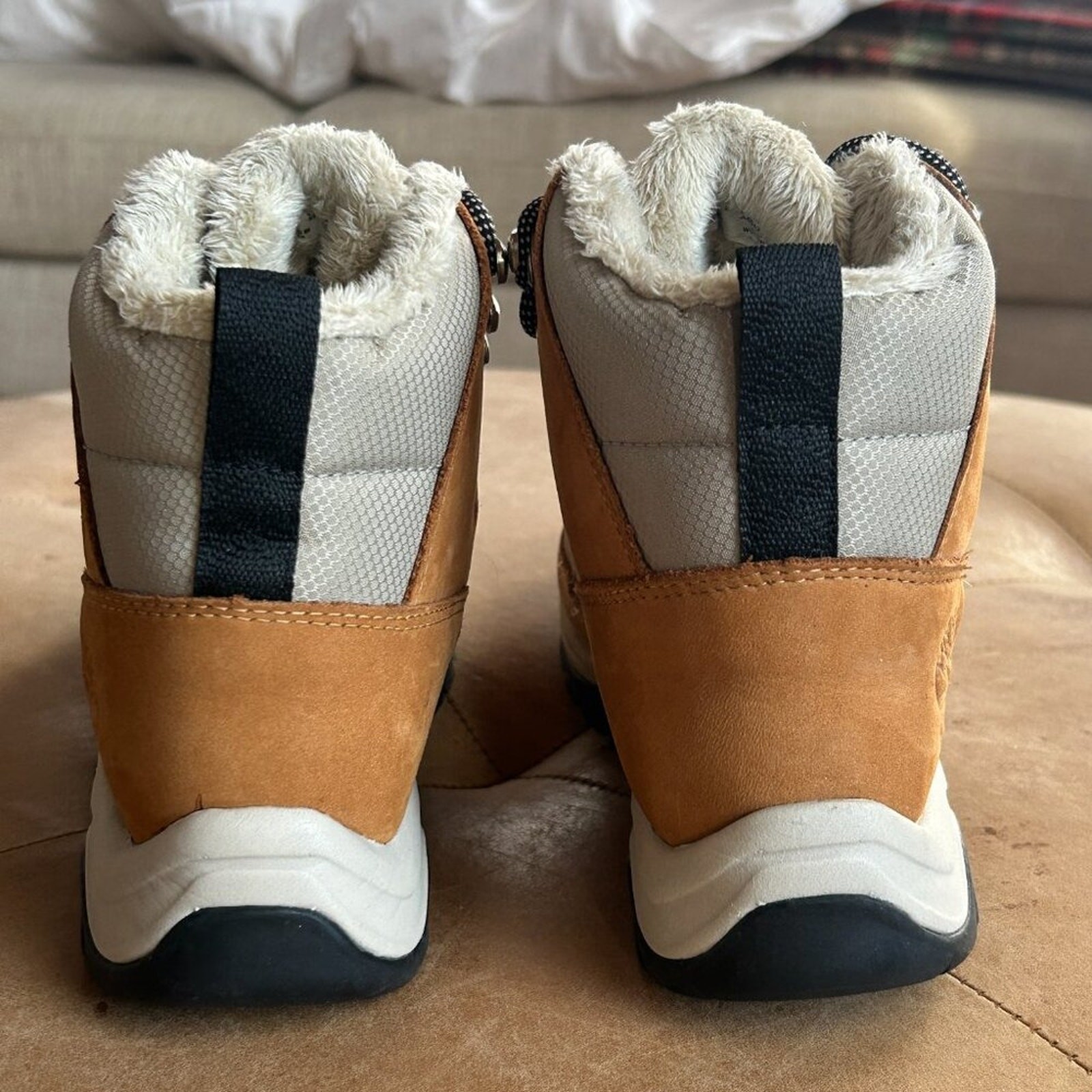 Timberland Alpine Hiking Boots Brown Gorpcore Cabin Faux-Shearling Women 6
