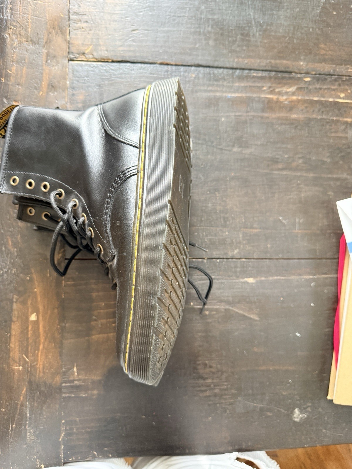 Doc Martens Zavala Black Leather Combat Boots M9/W10 Excellent Condition