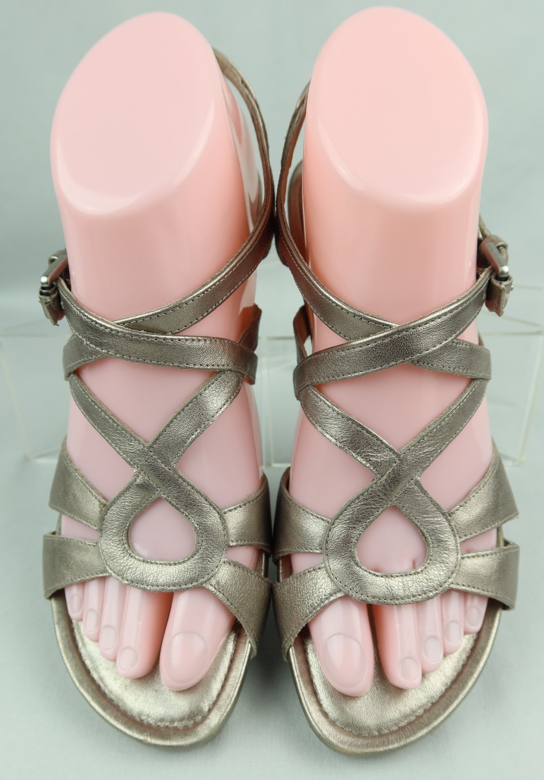 ECCO Touch 45 S Wedge Leather Sandal Platinum EU 38 / US 7