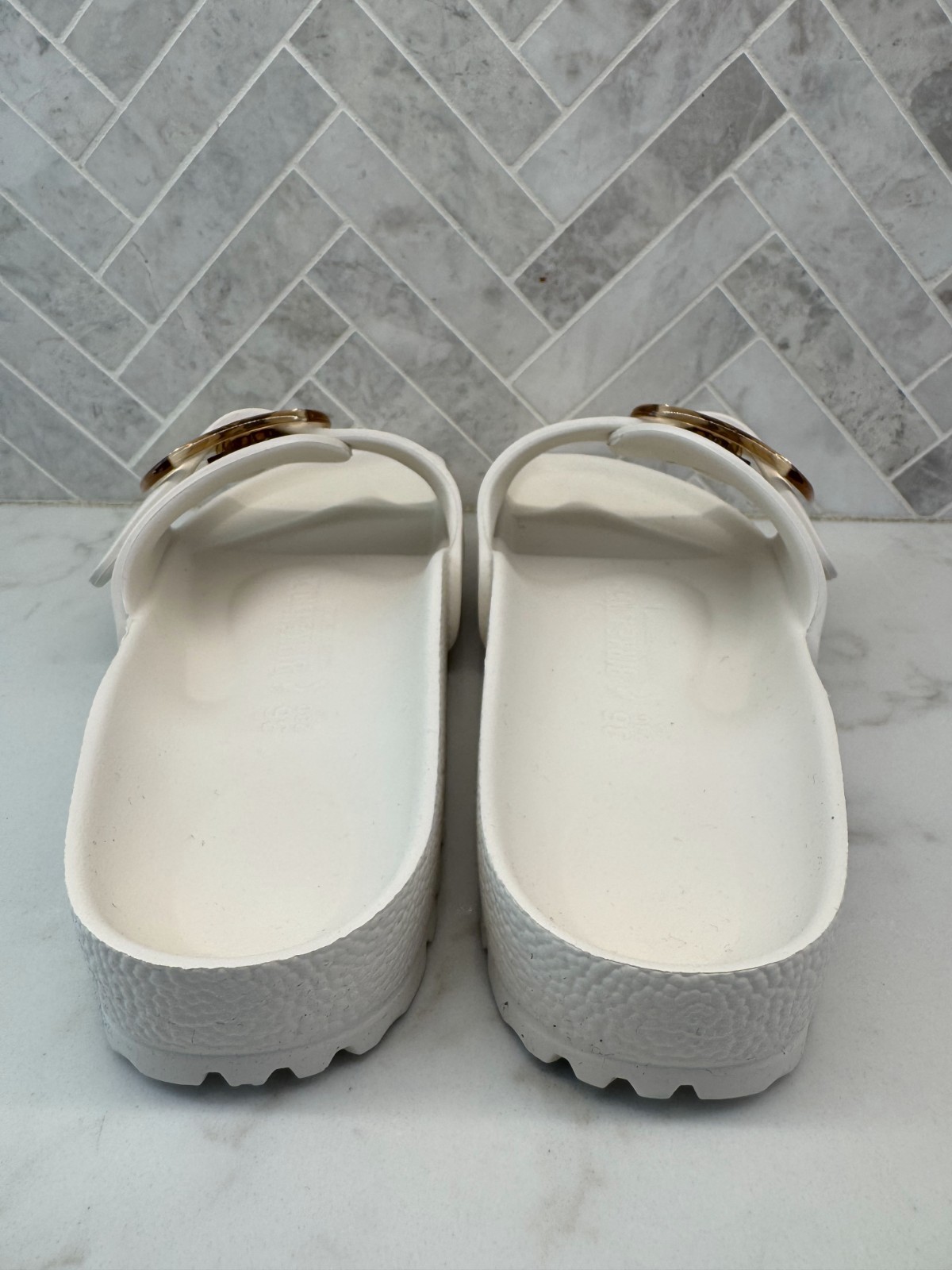 Birkenstock Madrid Big Buckle EVA Essentials Sandals Womens 5 36 Eggshell Slides