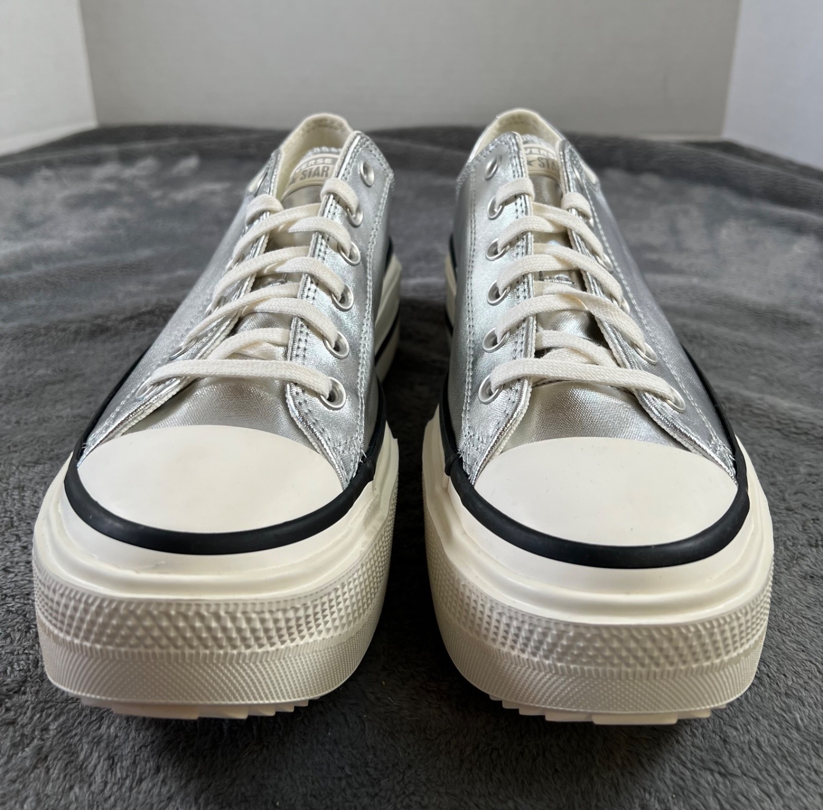 CONVERSE Chuck Taylor All Star Double Stack Platform Sneakers W 11 M 9 Metallic