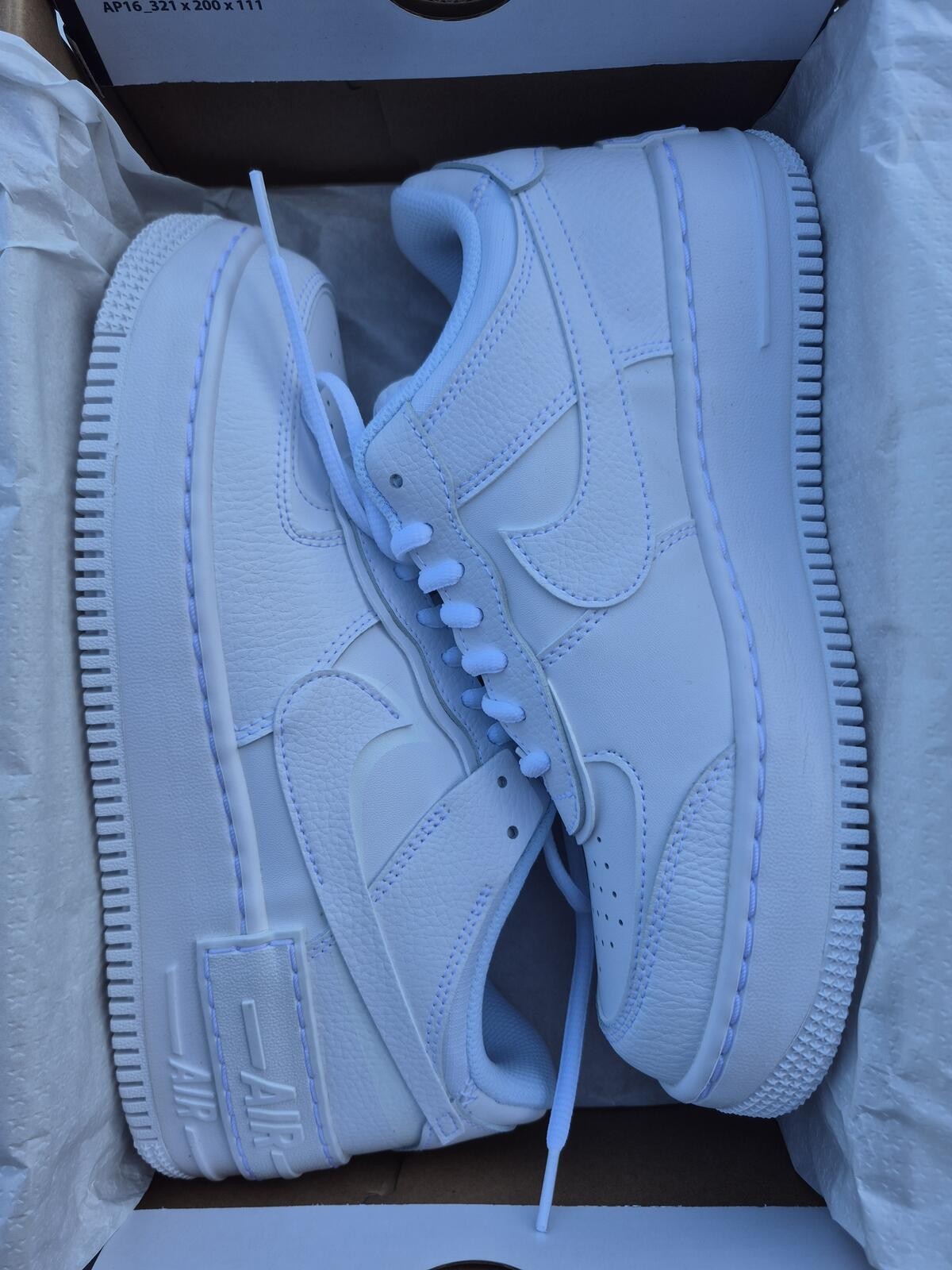 Nike Air Force 1 Low Shadow Triple White Womens Size 9 New