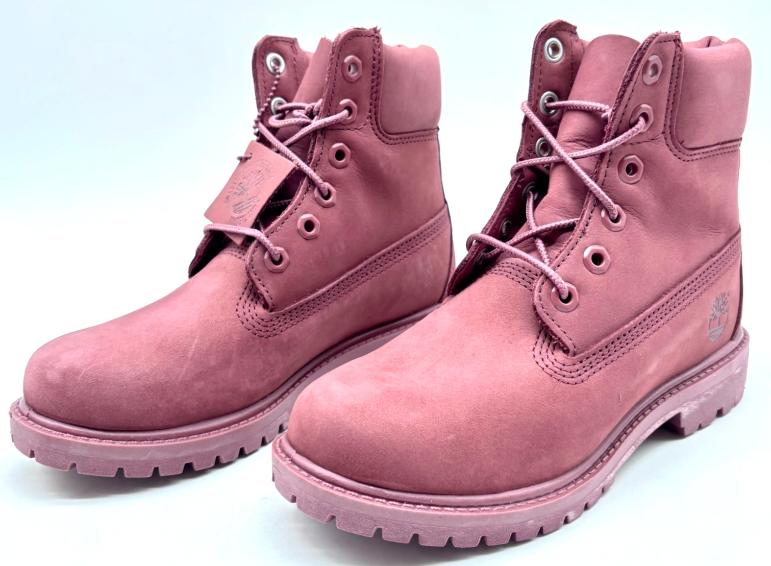 Timberland Women’s Premium 6In Lace Up Waterproof Medium Red Nubuck Boots Size 5
