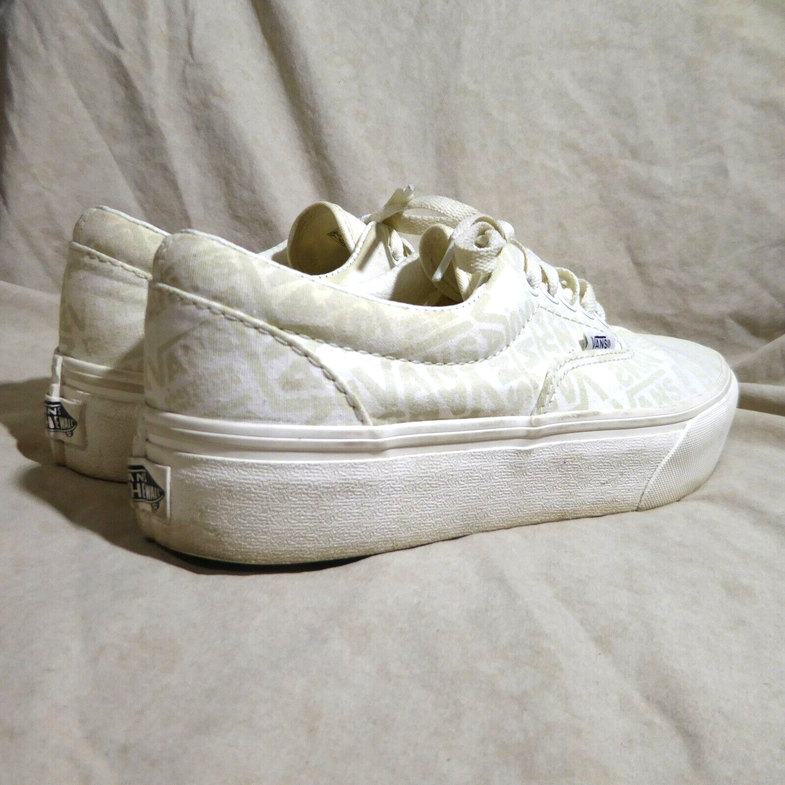 👟 VANS Off the Wall Sneakers Women’s sz 9 M VANS Logo on Cream Off White Canvas