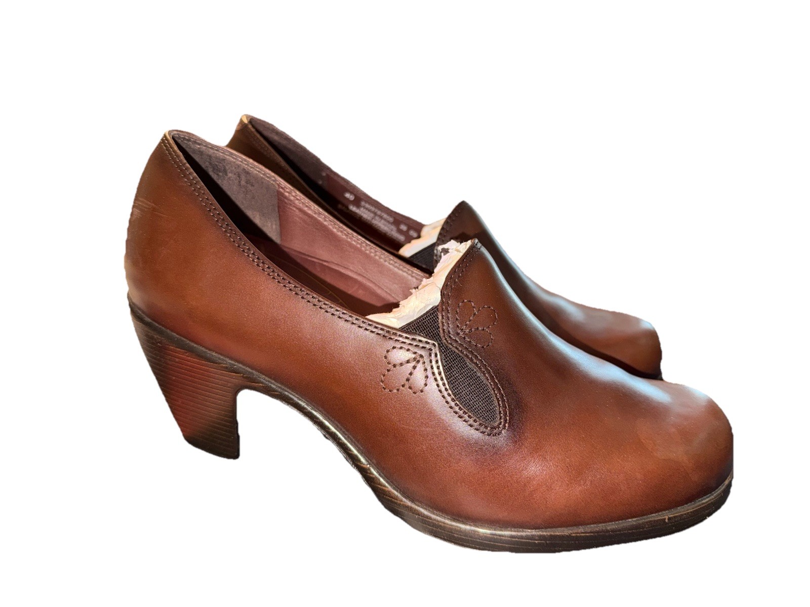 Dansko Beth Pumps Heels Brown Nappa Leather Slip On Womens Size EU40 US 9-9.5
