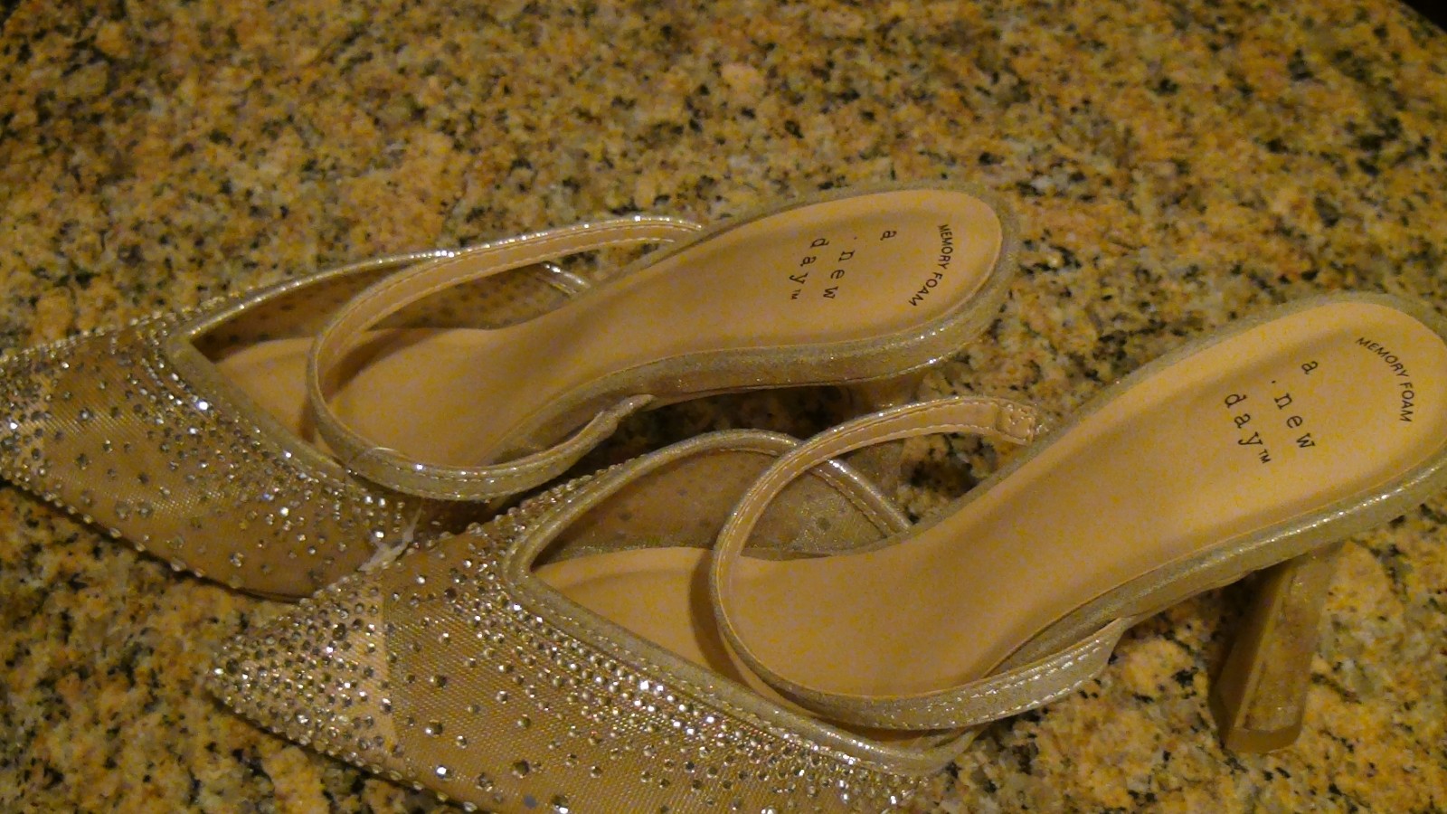 Women’s Sonia 3.25″ Stilito Heels Jeweled A New Day Size 7 Beige