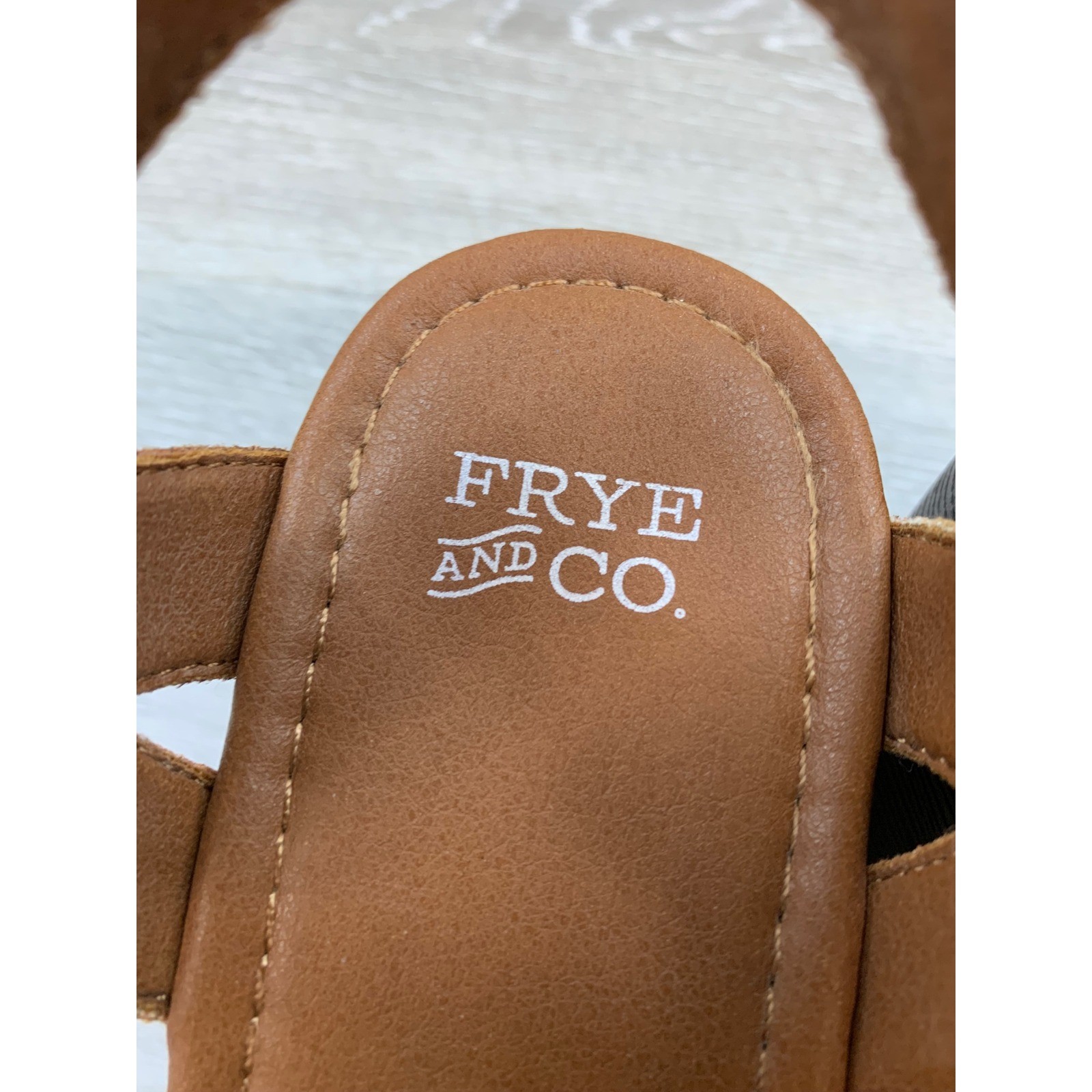 Frye and Co Vita Women’s Cognac Brown Strappy Platform Block Heel 6