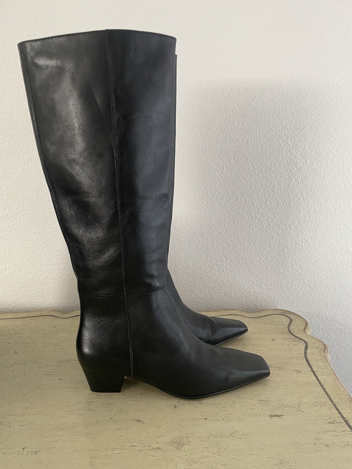 Madewell The Lexie Tall Boot in Black Leather Size 8 $298 NX079