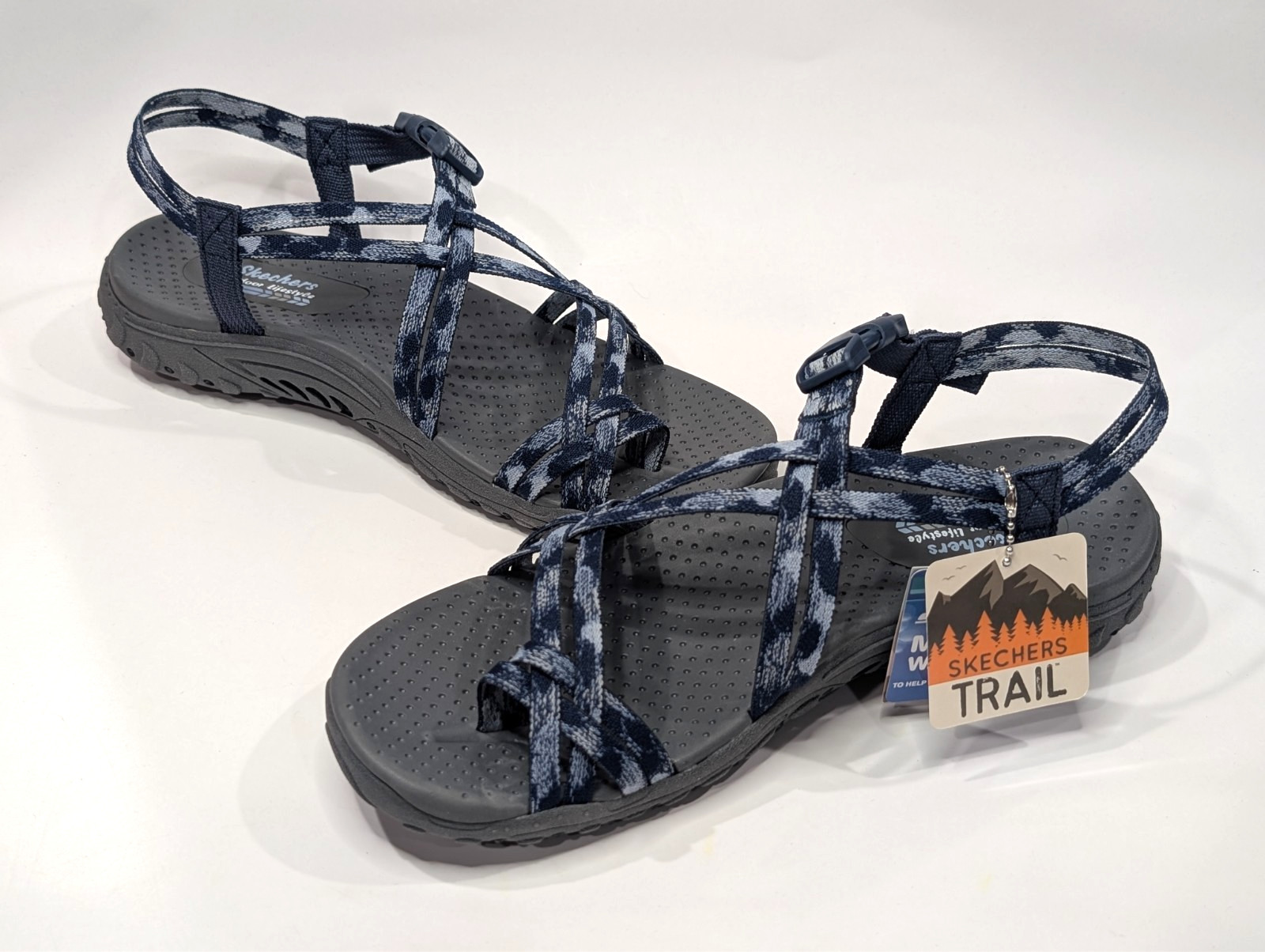 Skechers Reggae Positive Space Navy Women’s Sandals – Size 9.5 NWB 163595/NVY