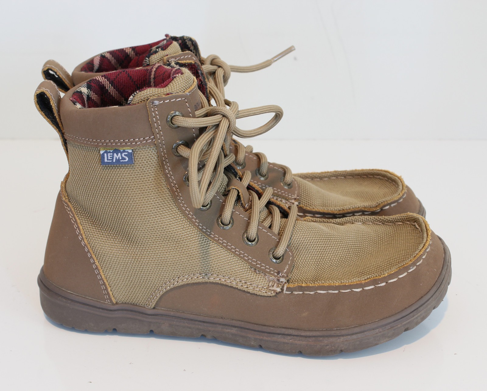 Lems Shoes Boulder Boot Brown Canvas Lace Up Ankle Boots EU 39 Women’s 8.5 Men 7