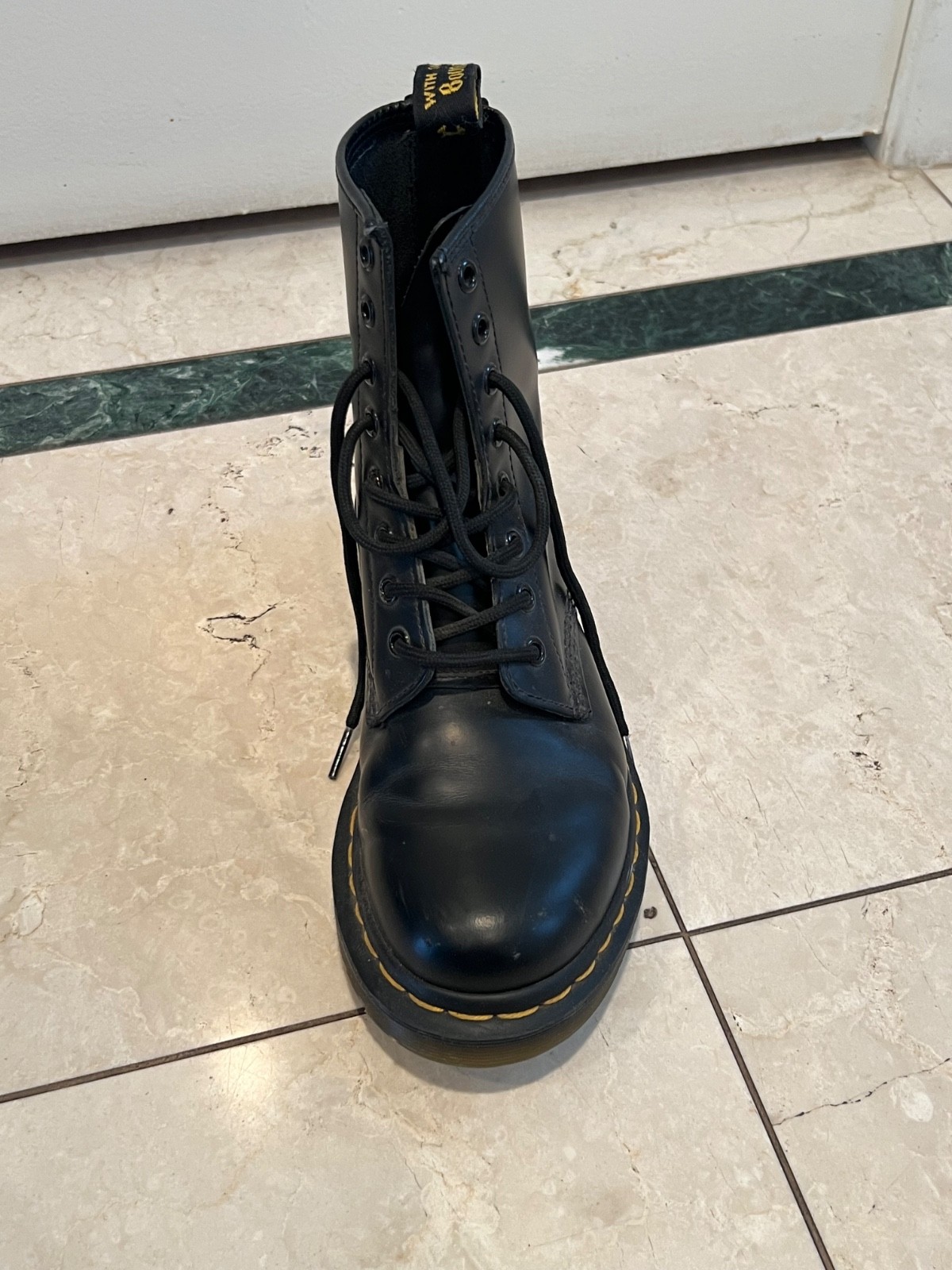 Dr. Martens 1460 Women’s Original Smooth Leather Lace Up Boots – Black, Size…