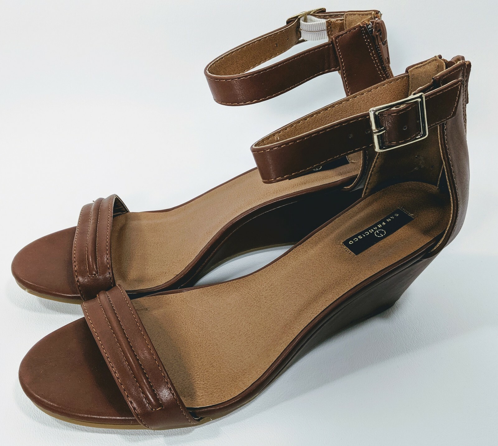Daily Shoes Womens Wendy 18 Brown Wedge Zip Back Size 9