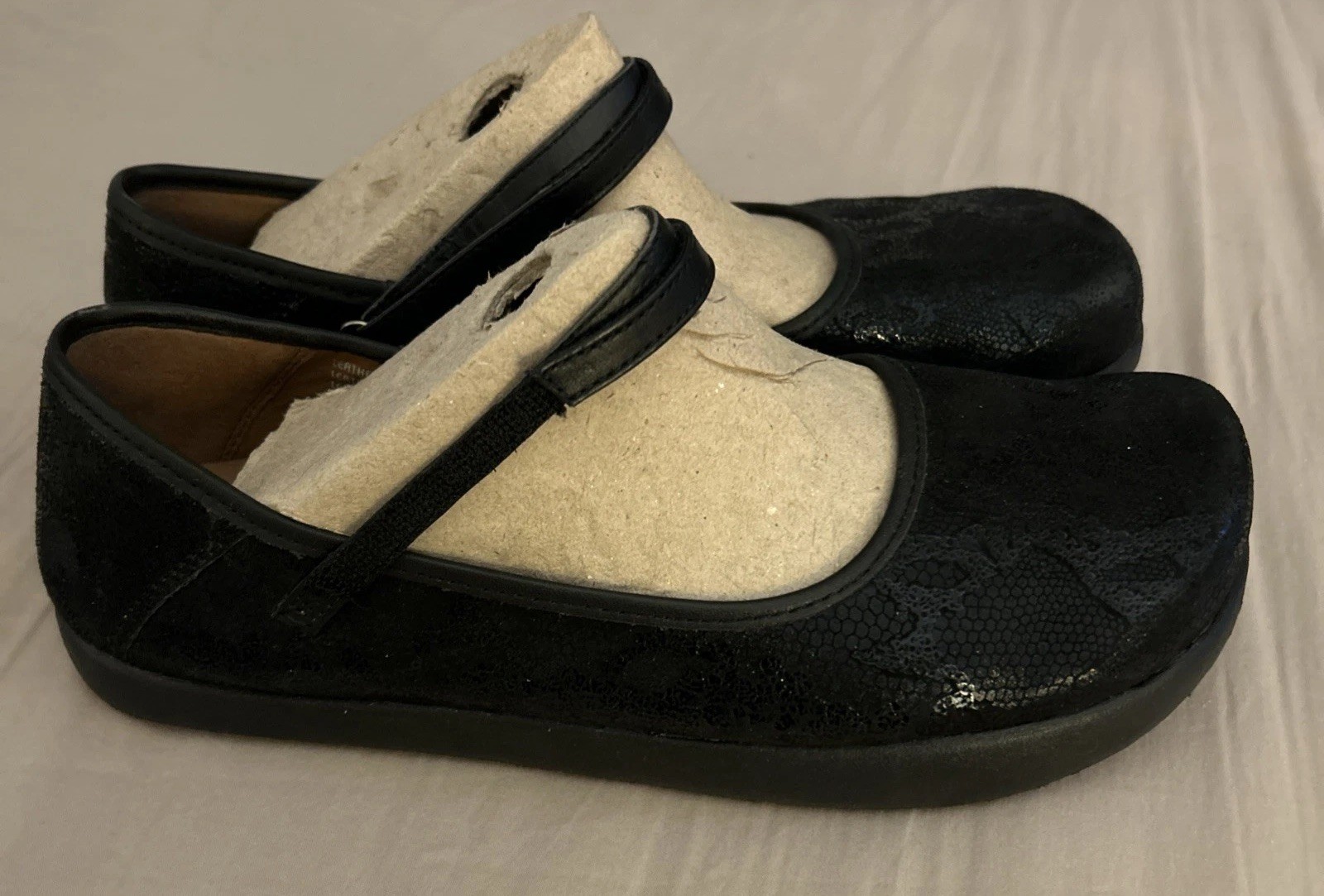 Ladies Kalso Earth Shoe Solar 3 Mary Jane Black Textured Leather US 7.5 B Adj