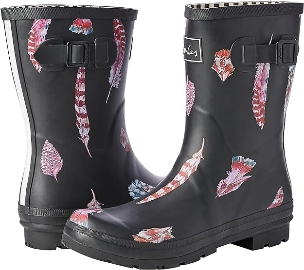 Joules Women’s Molly Welly Wellington Rain Boot Feather Black 214785 – Size 7