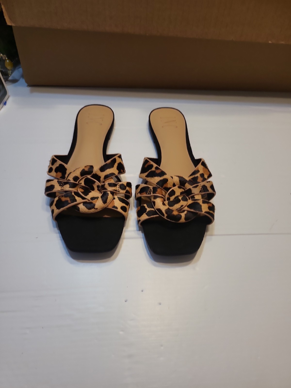INC Gargi Knot Front Leopard print slide sandal