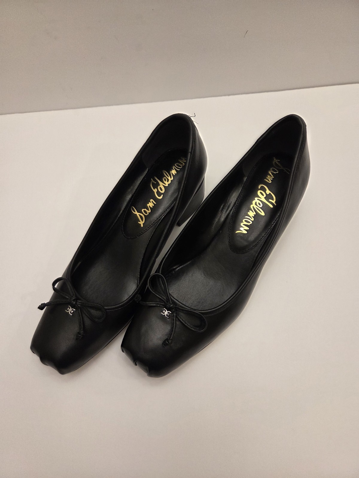 Sam Edelman Women’s Rosa Soft Leather Upper Block Heel Slip On Pump Black 7.5M