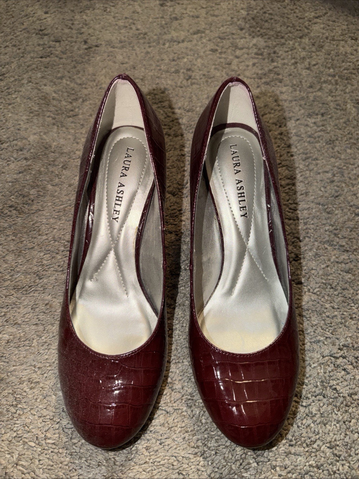 Y2K Croc Embossed Pumps Round Toe Heels Women 7.5 M Fairy Mom Core 2000’s