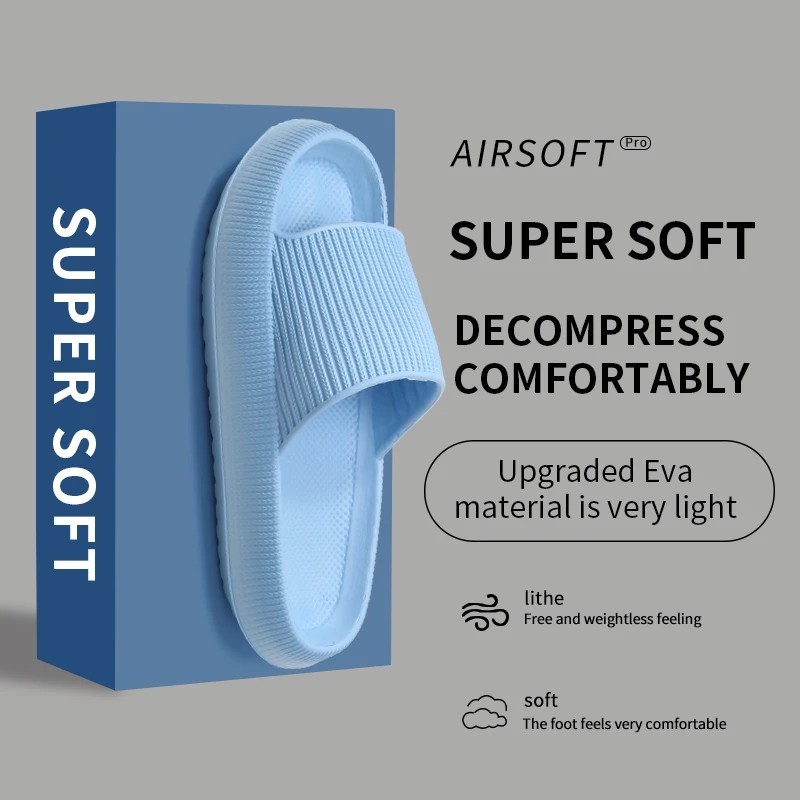 Cozy Pillow Slides Anti-Slip Sandals Ultra Soft Slippers Cloud Home Outdoor Shoe