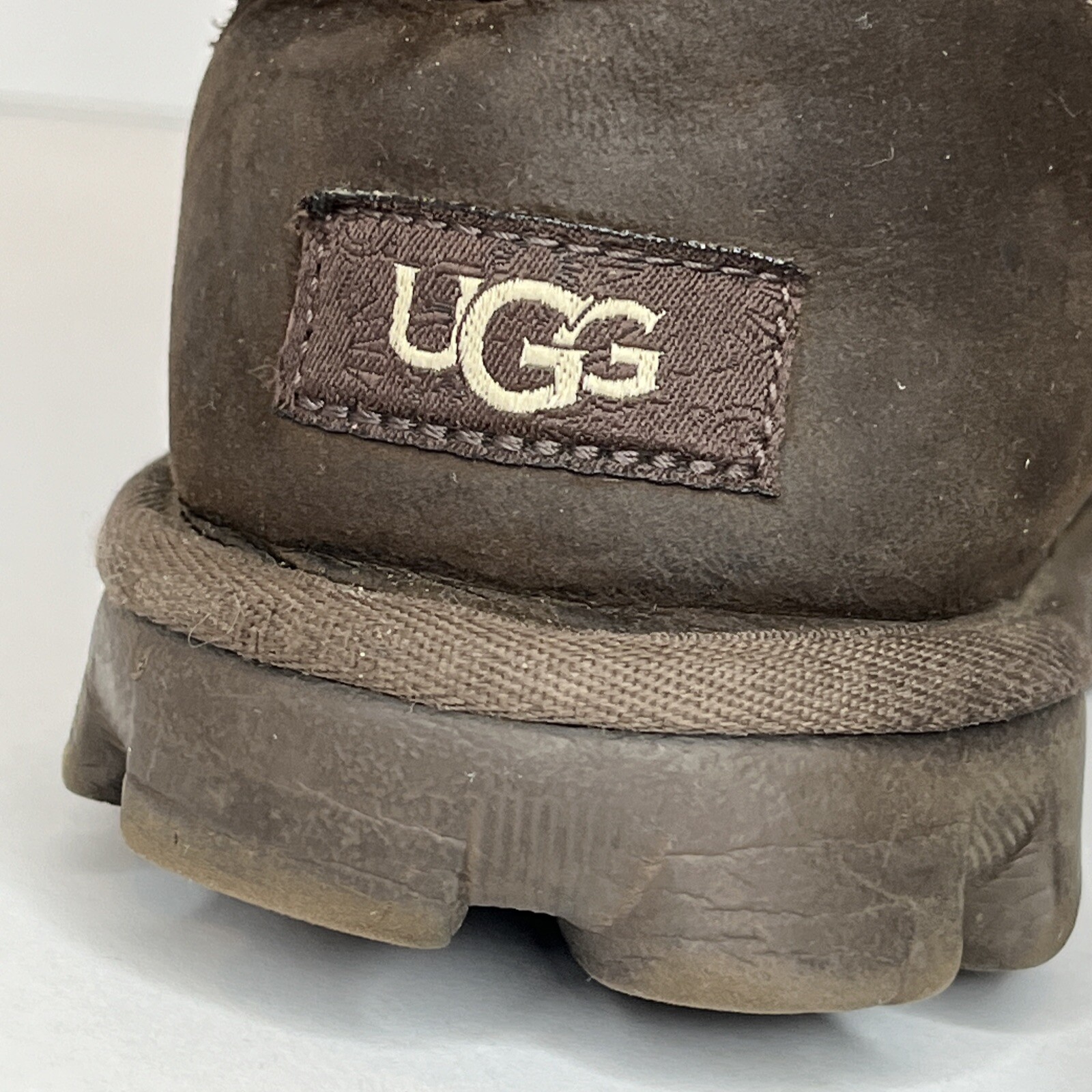 UGG 1111513 ESSENTIAL DARK BROWN SHEARLING LEATHER WOMENS USA 8 BOOTS