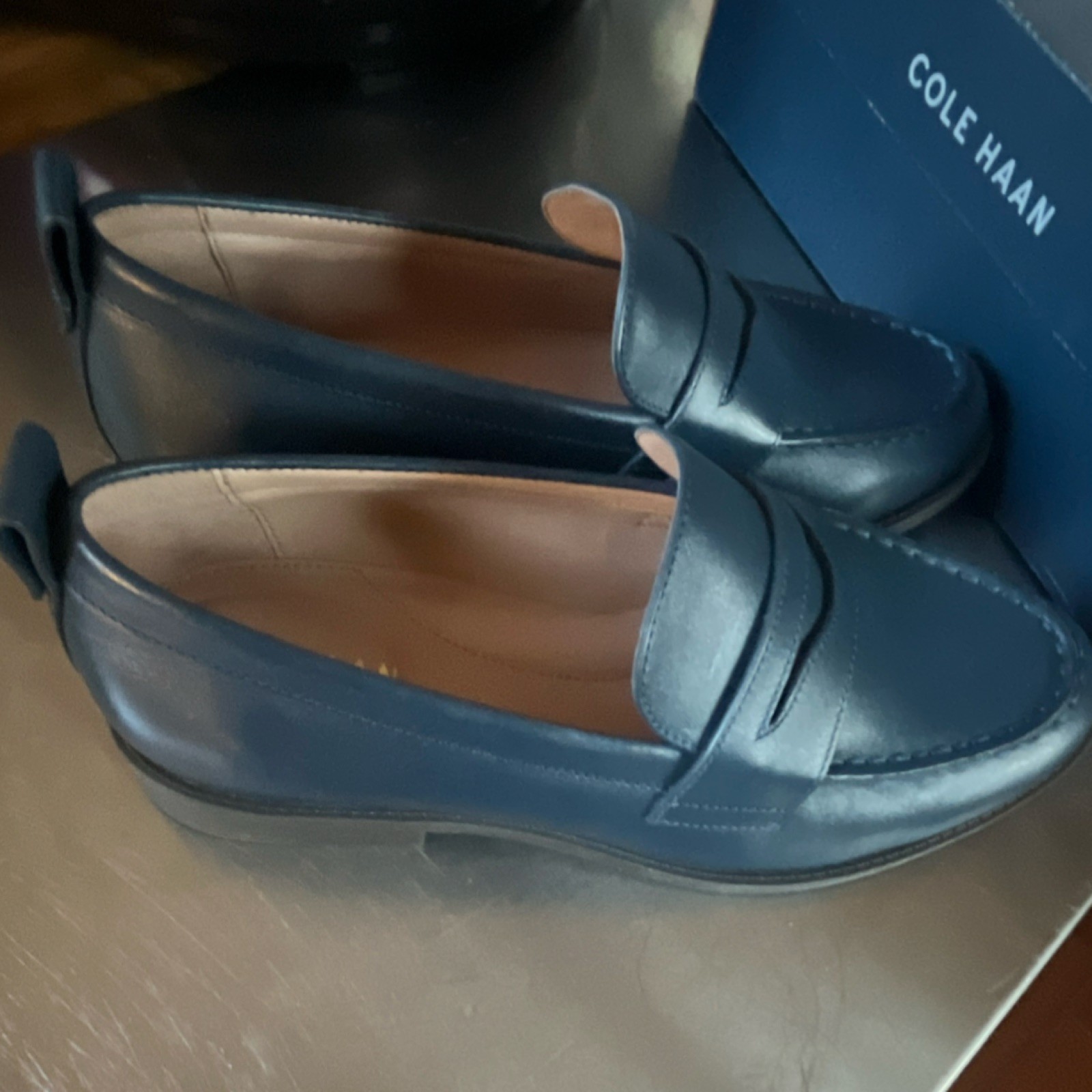 Cole Haan Women’s Loafer Flats Blue Leather Comfort Slip On US 6 Casual Workwear