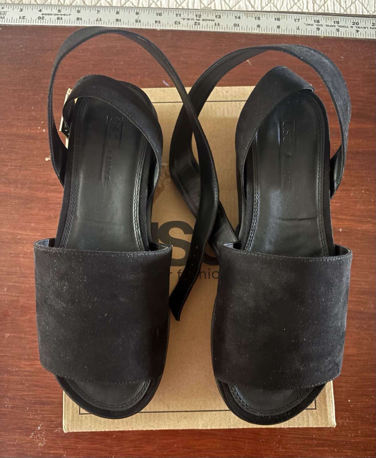 ASOS Platform Shoes Women’s UK Size 7, US 9 Black With Silver Buckle
