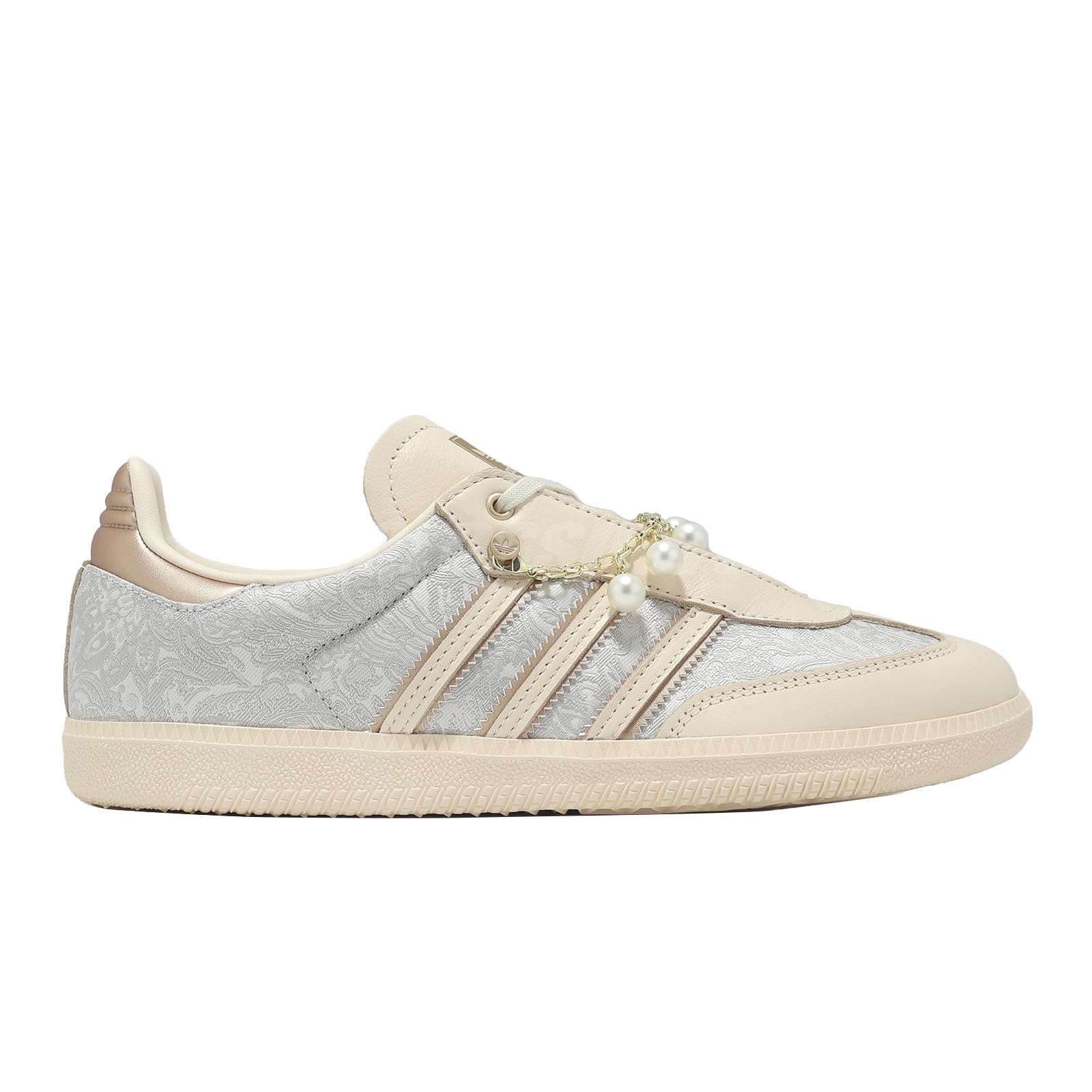 adidas Originals Samba OG W Pearl Wonder White Gold Silver Women Casual JQ2616
