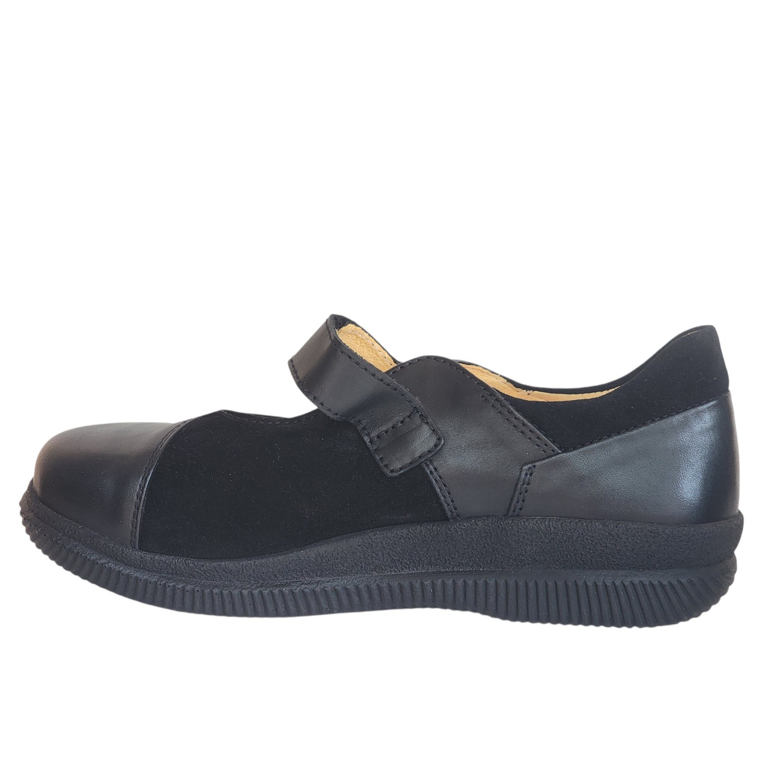 Wolky Motion XW Black Leather Suede Mary Jane Shoes Hook Loop 41 0252100000 NEW