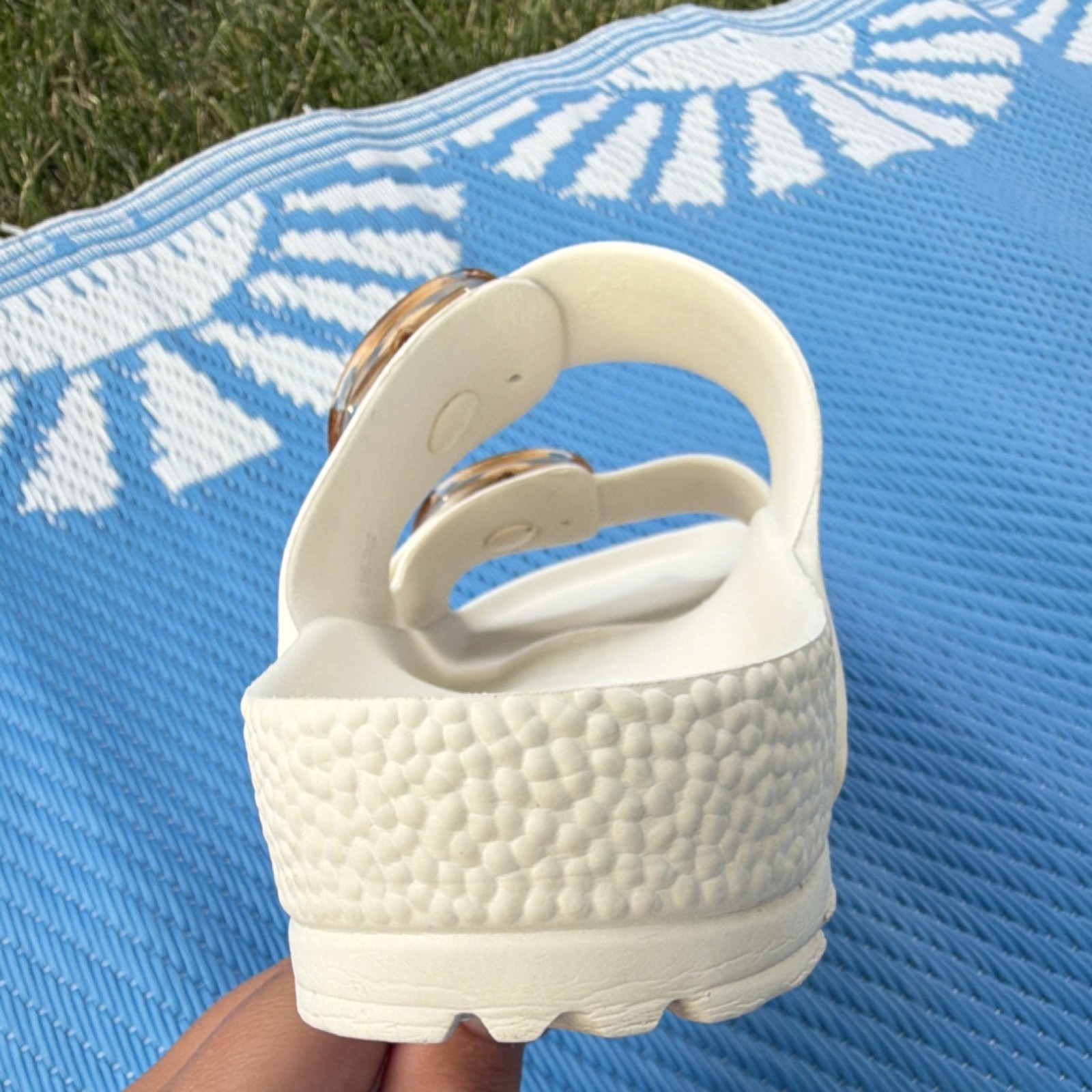 Birkenstock Arizona Big Buckle Off White EVA Slide Sandals Women’s EU 39 US 8