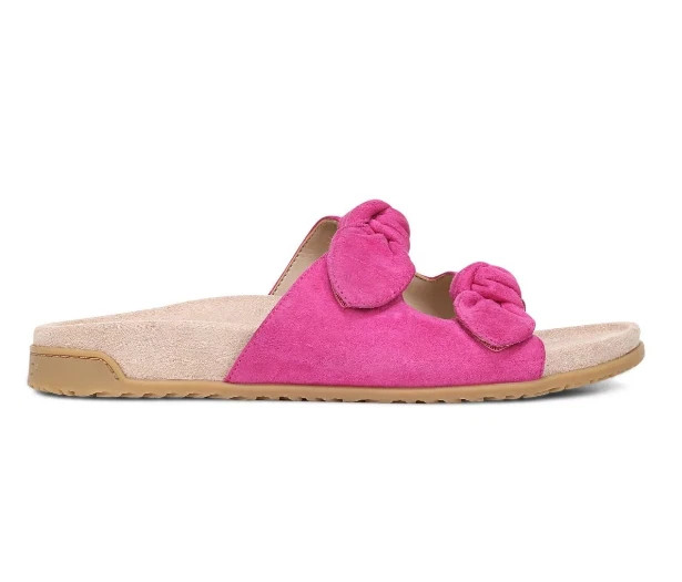 VIONIC Elara Slide Sandal Rose Violet Suede Color, New, All Size