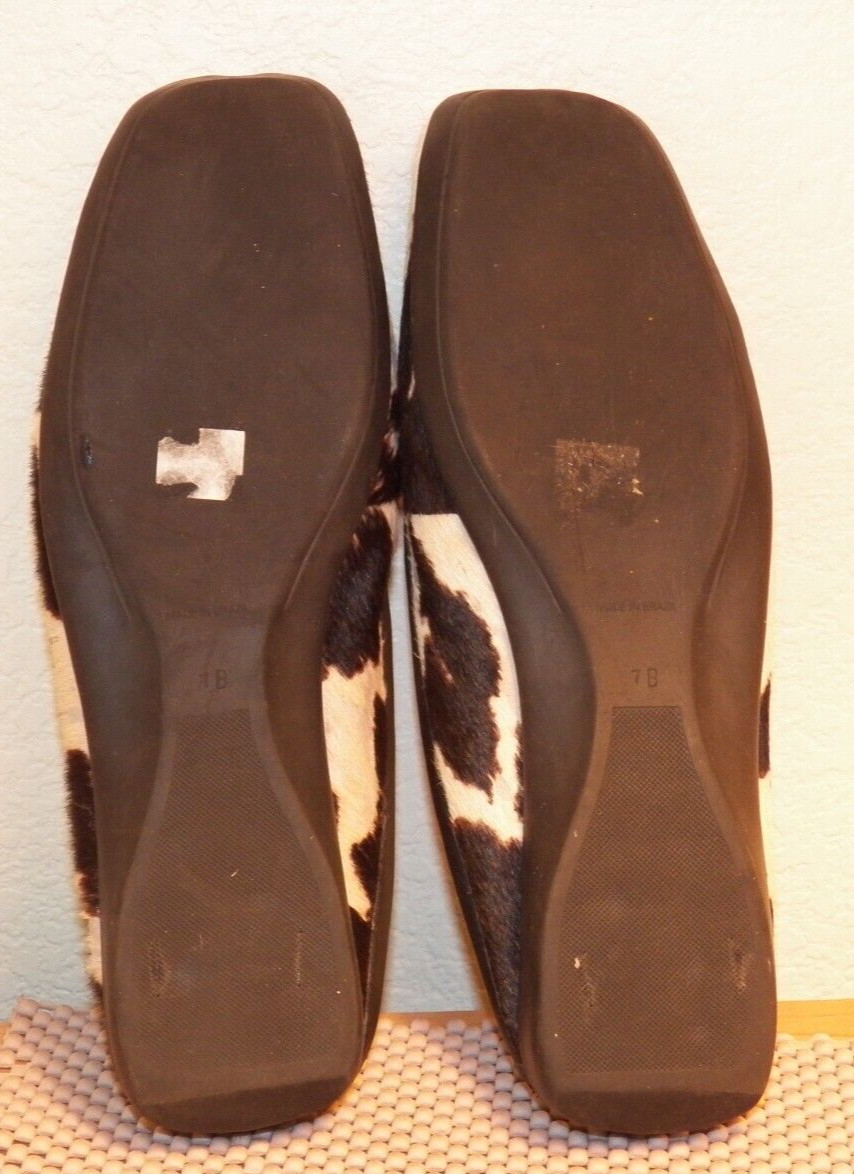 STEVEN NEW YORK ANIMAL HAIR LEATHER SLIDE ON SHOES WOMENS 7B PRE-OWNED