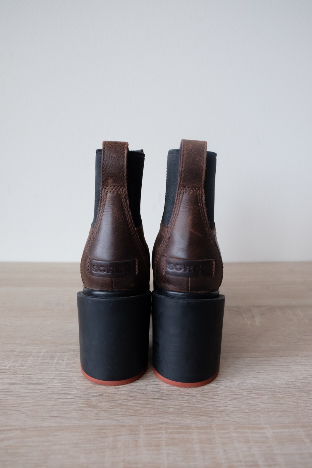 A+ Womens Sorel Blake Chelsea Boot Burro Brown 7 Waterproof High Block Heel
