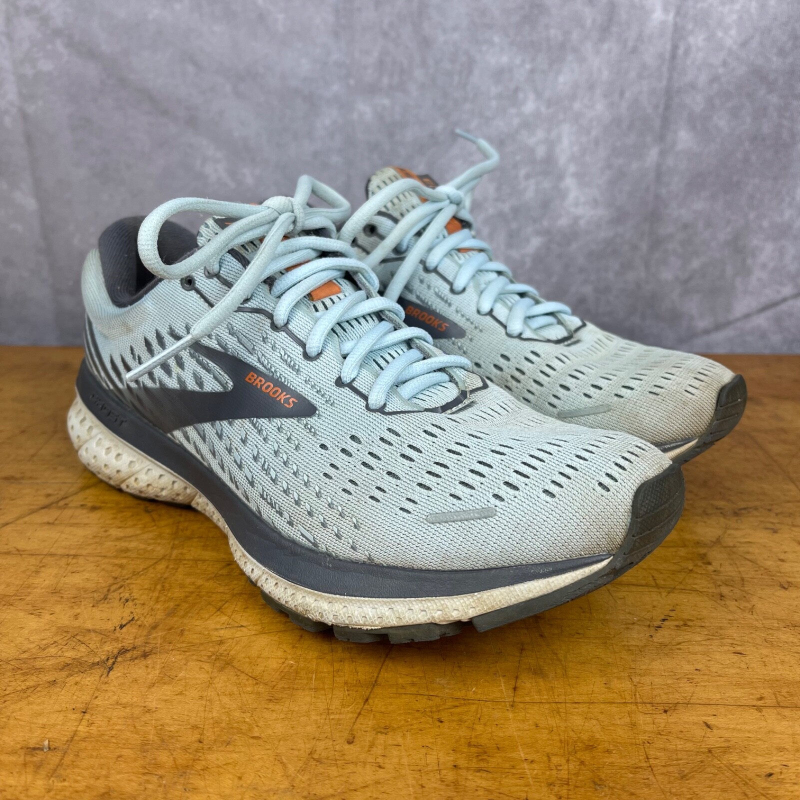 Brooks Women’s Ghost 13 Running Shoes Air Mesh Uppers Light Blue Grey USA 8 UK 6