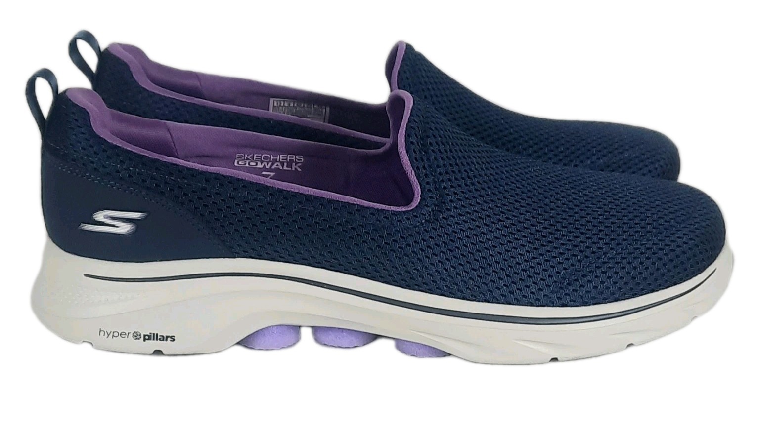 Skechers Go Walk 7 Razi Womens Shoes Size 12 Navy Lavender Sneakers NEW