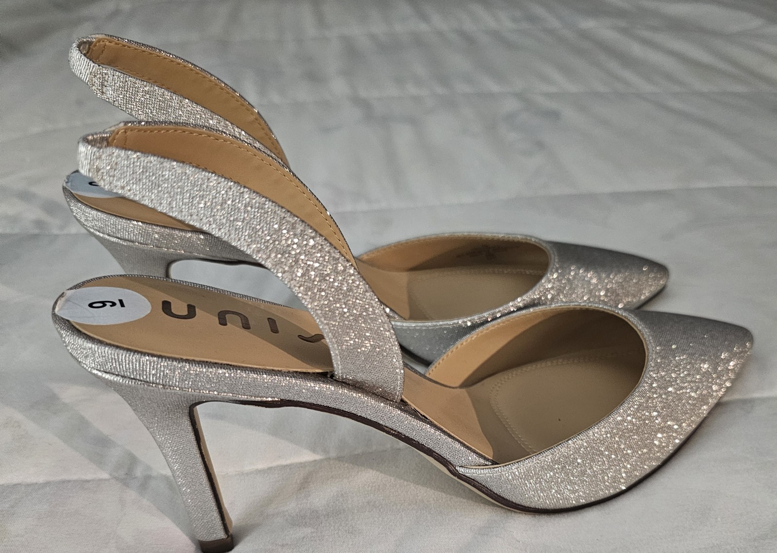 Silver High Heel Shoes Sparkly