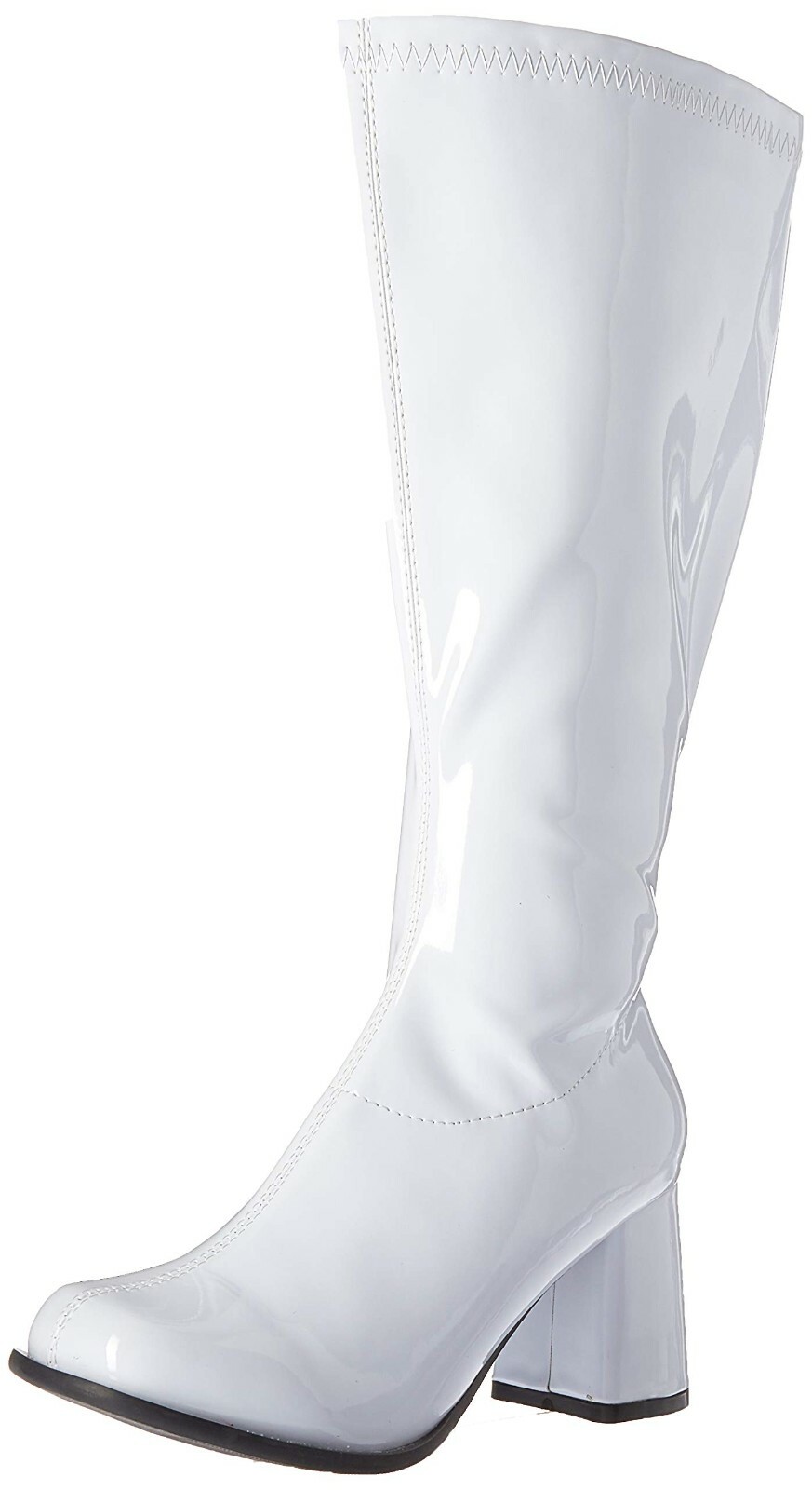 White Go Go Dancer 60s Mod 70s Hippie Knee High Halloween Costume Boots Womans