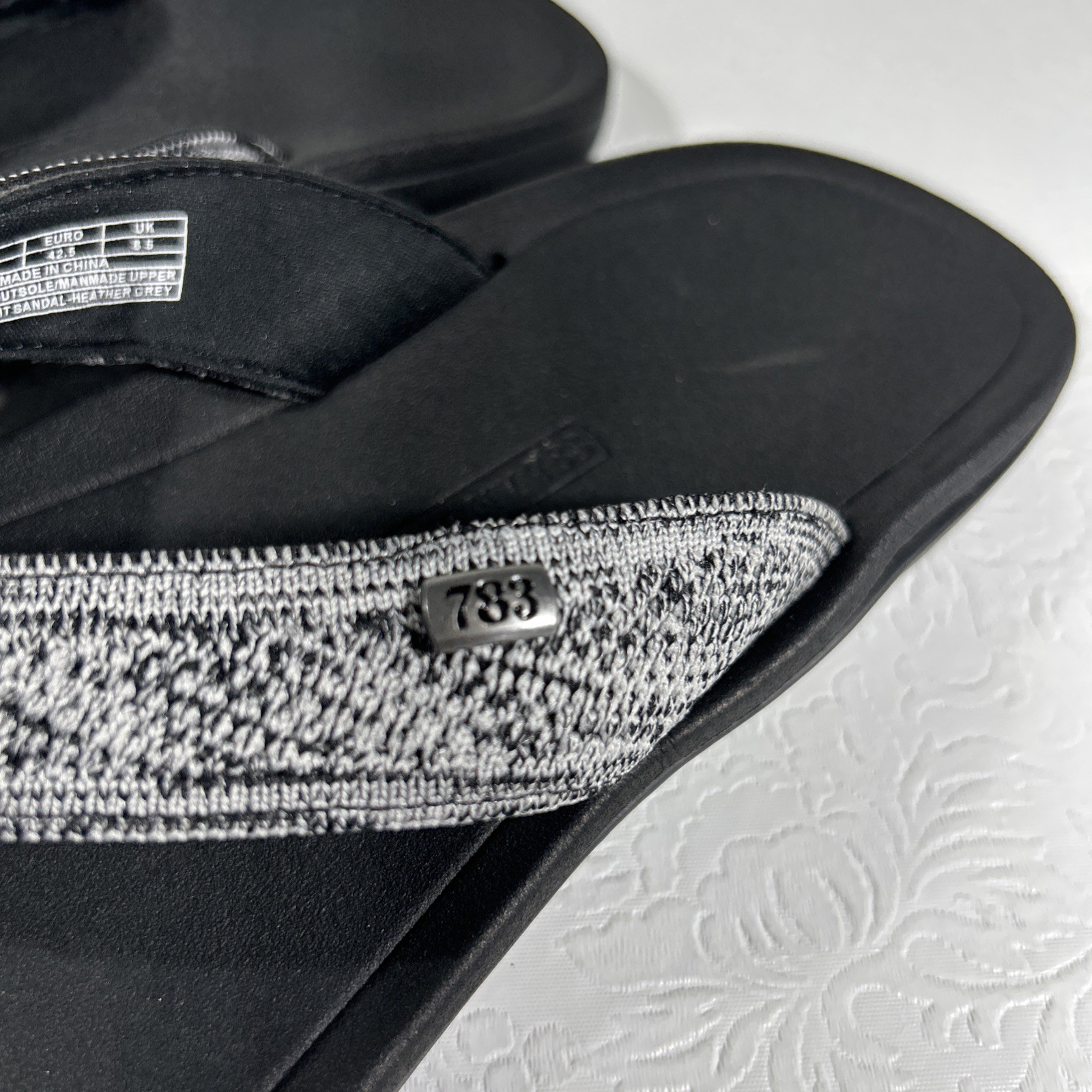 Harmony 783 Flip Glops Tatum Sandal • Heather Grey Knit Arch Support W11/ M9