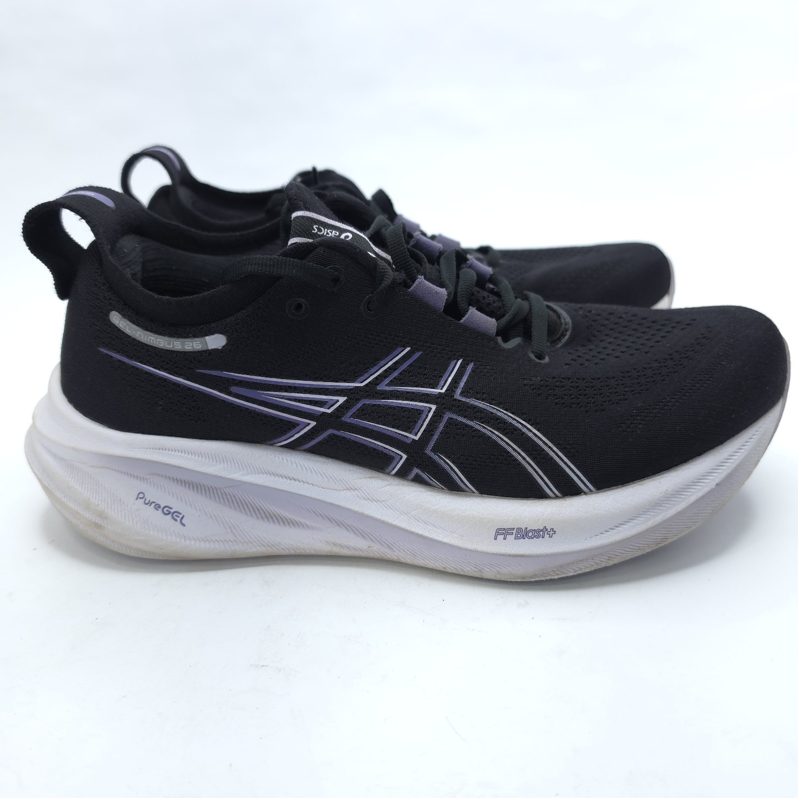 Asics Womens Gel Nimbus 26 1012B601 Black Running Shoes Sneakers Size 9.5