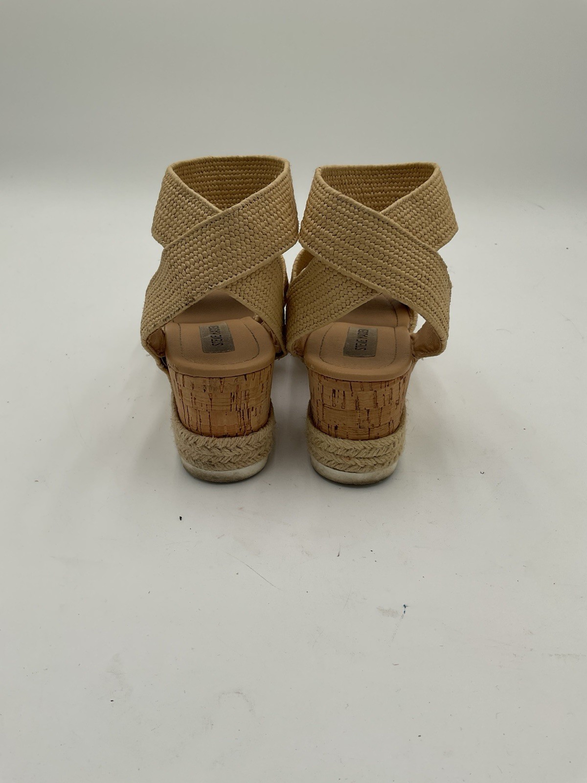 Steve Madden Sandals Womens 8.5 Kimmie Ankle Strappy Platform Espadrille Beige