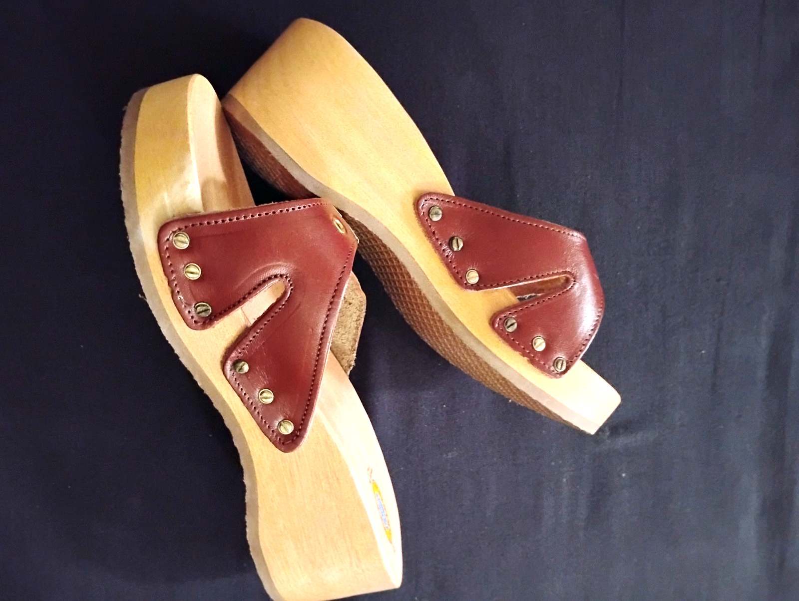 Dr. Scholl’s NEW Original Wood,Wooden Platform Slide Sandals Size 7 M Italy