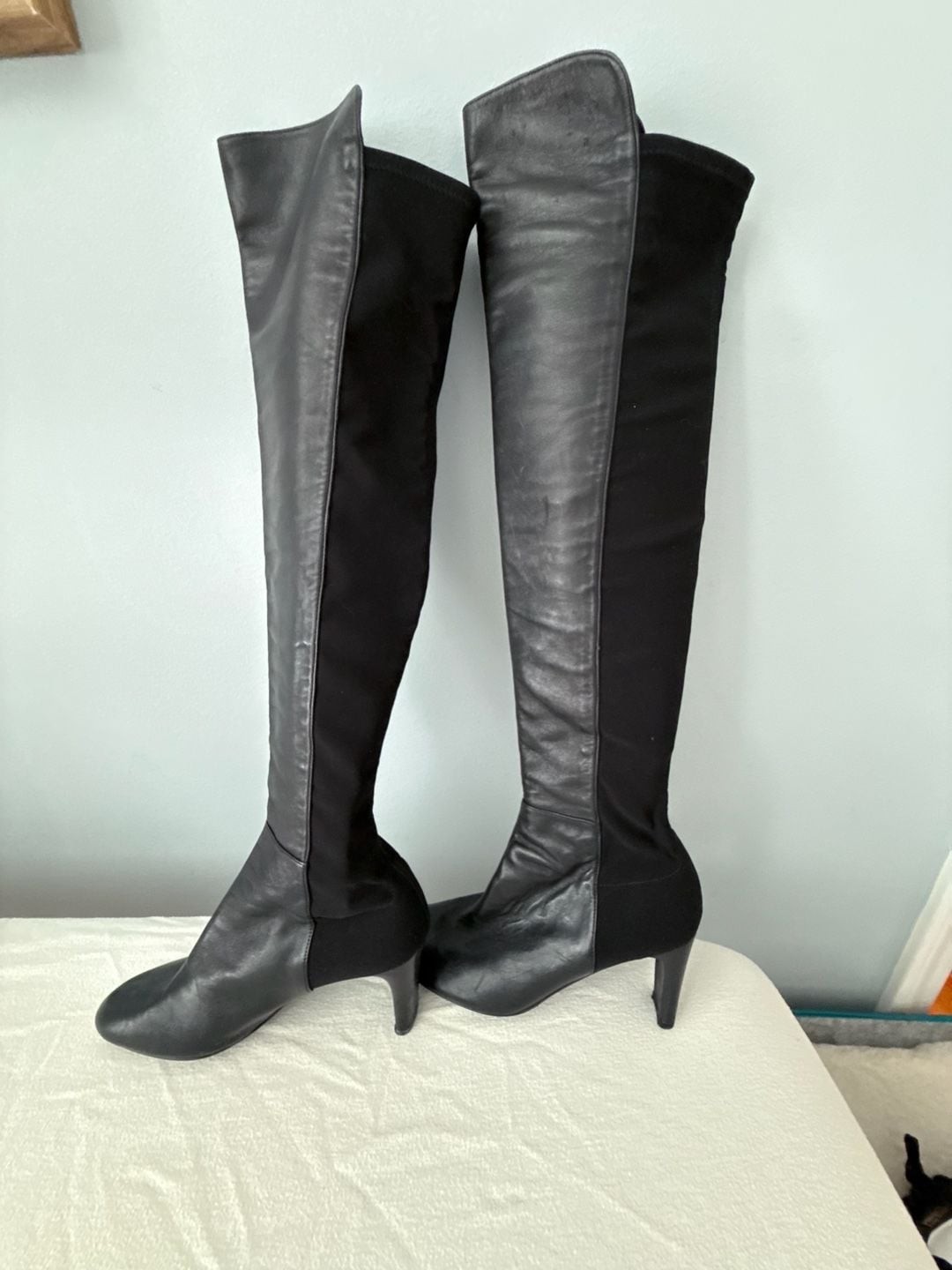 Stuart Weitzman Bobbie 75 Stretch Leather Over-the-Knee Boots